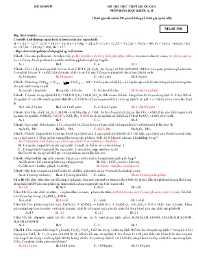 Đề thi thử THPT quốc gia môn hóa học khối a, b ( thời gian làm bài 90 phút không kể thời gian phát đề)